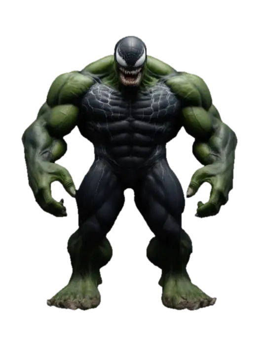 Venom-Hulk 3D model, vytvořený pomocí AI