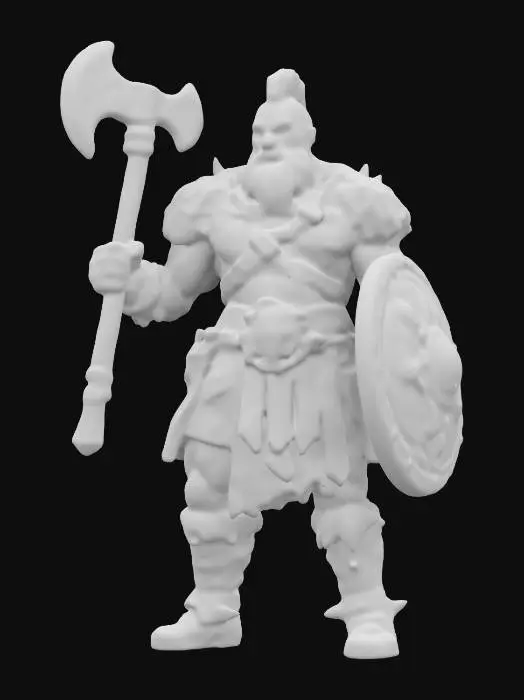3D model for HeroQuest hero figure barbarian,