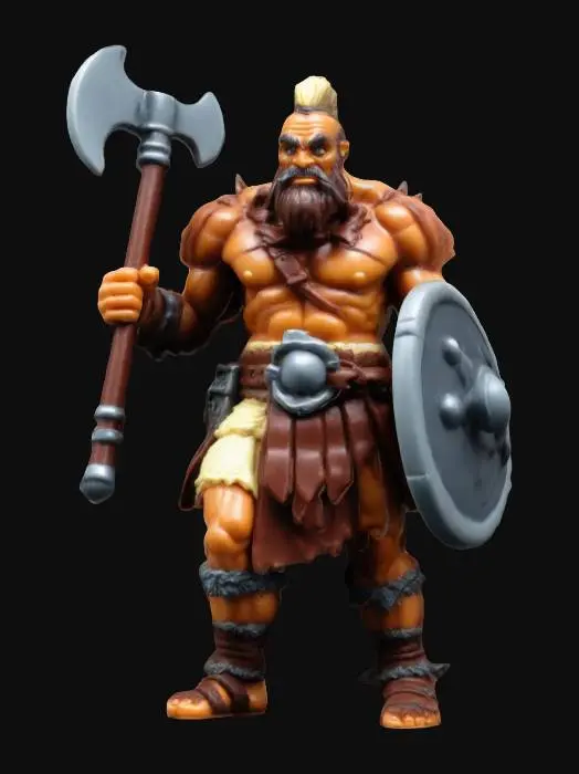 3D model for HeroQuest hero figure barbarian,