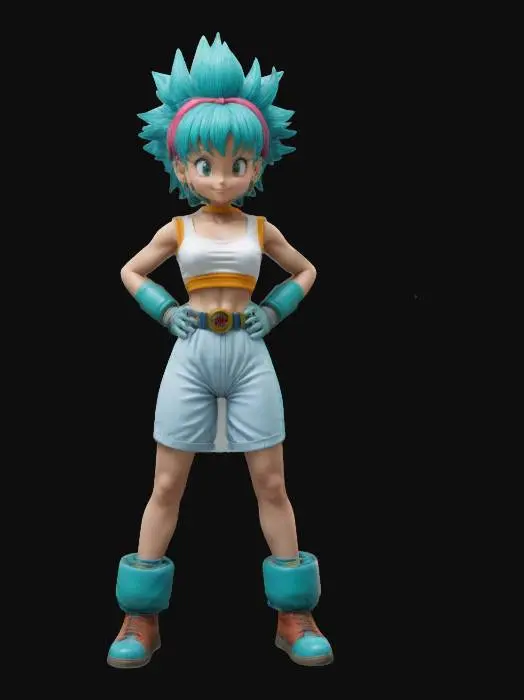 3D model for Highly Detailed,  Bulma , A-pose, full body beautiful  