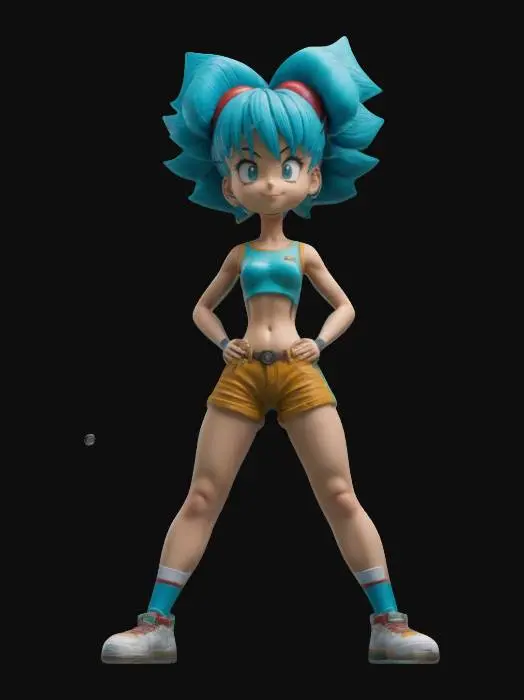 3D model for Highly Detailed,  Bulma , A-pose, full body beautiful  