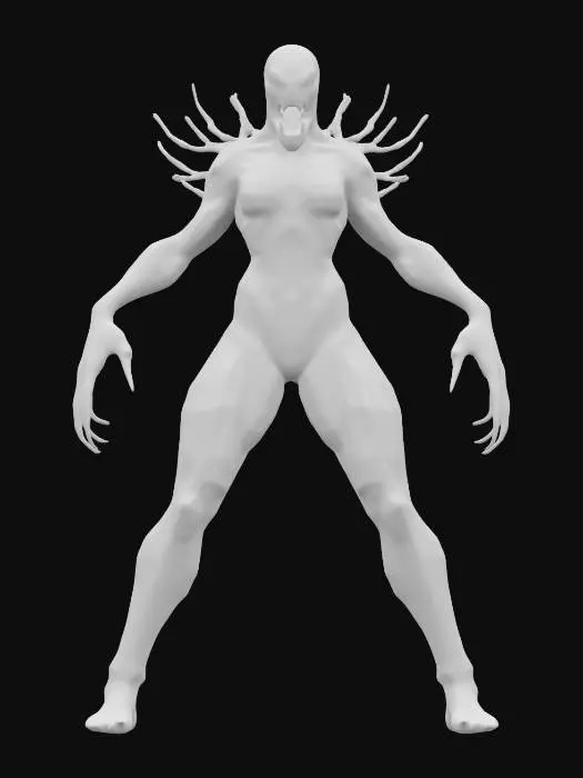 3D model for Highly Detailed, high poly 4k beautiful female venom A-pose, full body, easy printable   