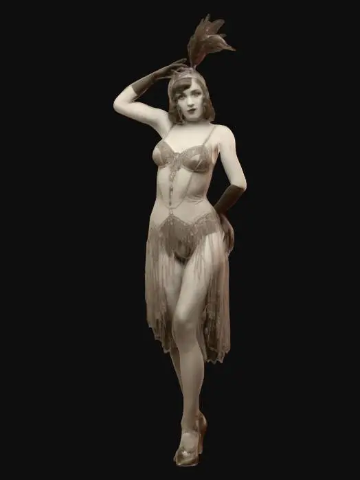 3D model for 1920 gorgeous burlesque dancer
