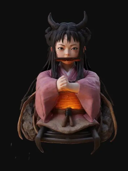 3D model for Highly Detailed ultra realistic Nezuko Kamado from Demon Slayer.