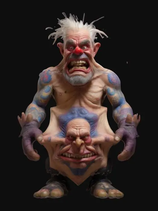 3D model for with grotesque caricatures,  A Ed "big daddy" Roth style, barbarian 