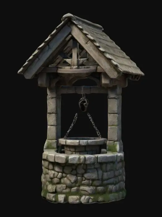 3D model for Medieval, wishing well  , Highly Detailed, Ultra Realistic, 