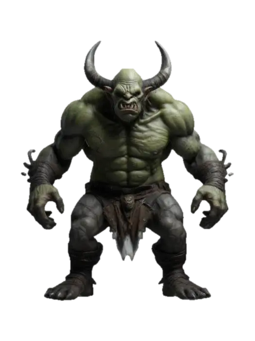 Modelo 3D de Incredibly detailed ultra-realistic orc hybrid monster hunched over in an action pose…, gerado por IA
