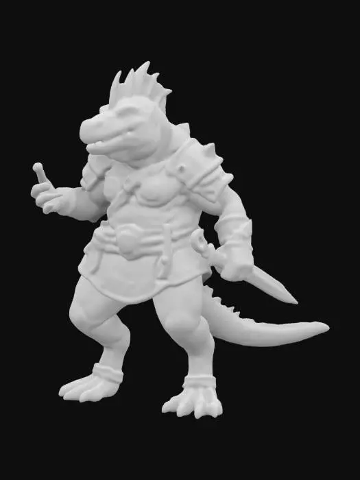 3D model for Highly detailed Ankylosaurus warrior medieval and leather armor carrying a small sword   