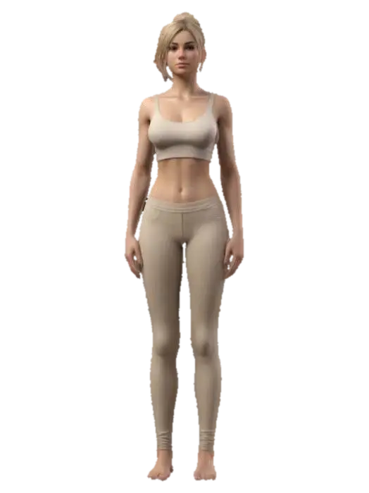 Modelong 3D ng A 3D model of a slim, tall female character in her early 20s, standing in a A-pose.…, ginawa ng AI