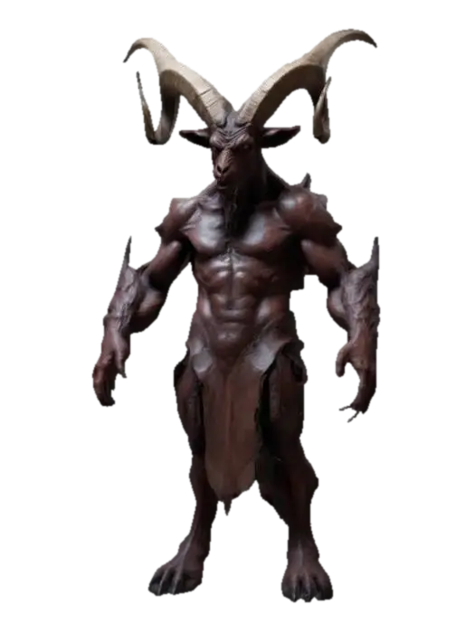 Goat devil man 3D model, vytvořený pomocí AI