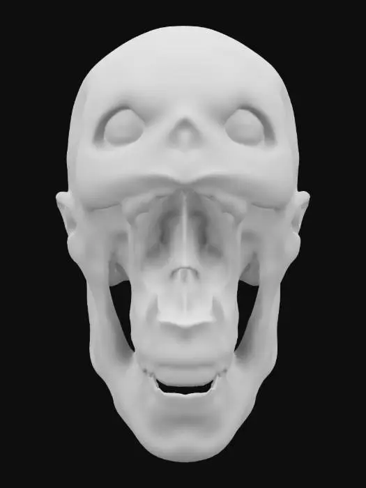 3D model for Medium poly zombie rotting head mouth open 