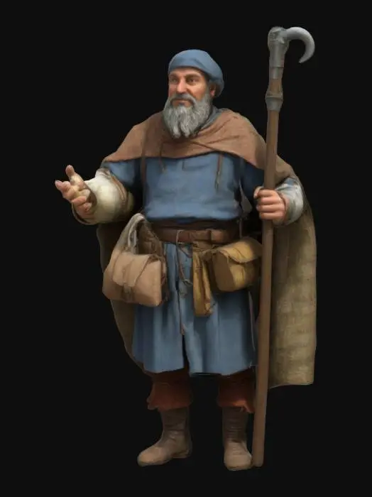 3D model for A traveling medieval merchant 