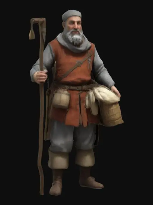 3D model for A traveling medieval merchant 