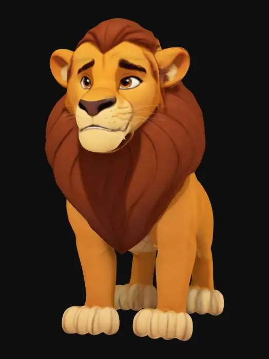 3D model for  Mufasa cartoon characteristics 