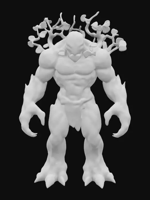3D model for A forest golem huge muscular and menacing

   