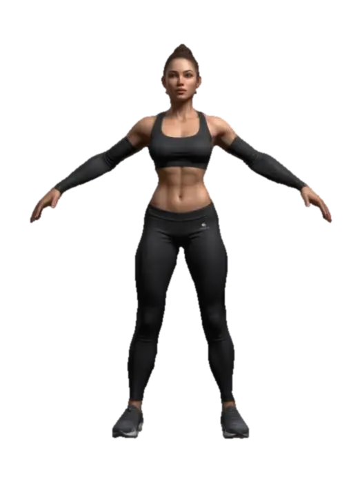 Modelo 3D de A realistic human. An athletic woman, a-pose. Her face is realistic. Beautiful lips and…, gerado por IA
