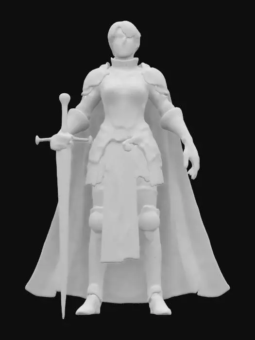 3D model for Beautiful powerful model of Joan of Arc highly detailed ultra-realistic 8k detailed great lighting shiny armor print ready, game ready, dramatic pose, #women#