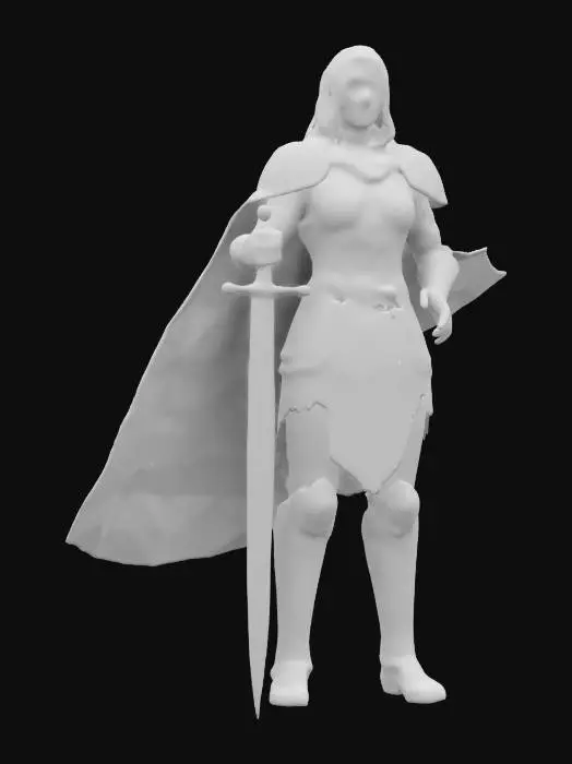 3D model for Beautiful powerful model of Joan of Arc highly detailed ultra-realistic 8k detailed great lighting shiny armor print ready, game ready, dramatic pose, #women#