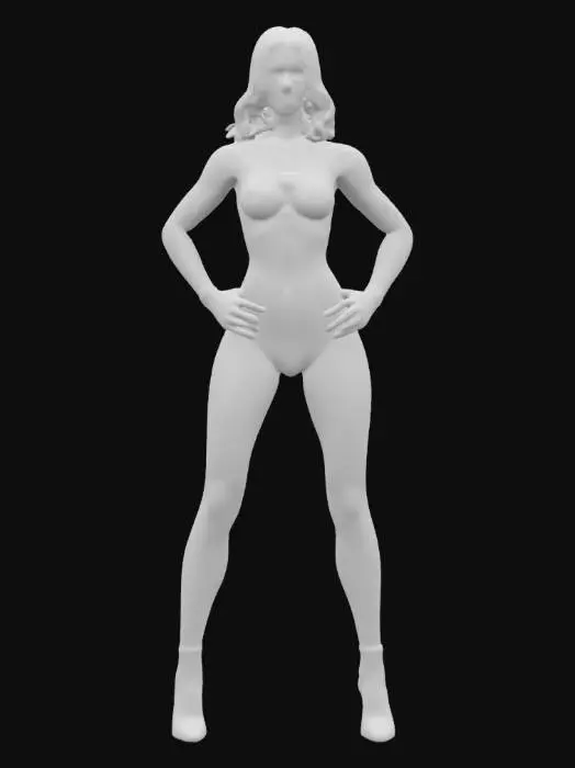 3D model for Gwenn Stacy with blonde hair and a white costume , #women#