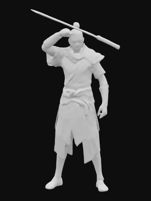 3D model for kenshi  takahashi bandana covering his eyes with his hand to his head and sword floating , #game figure#