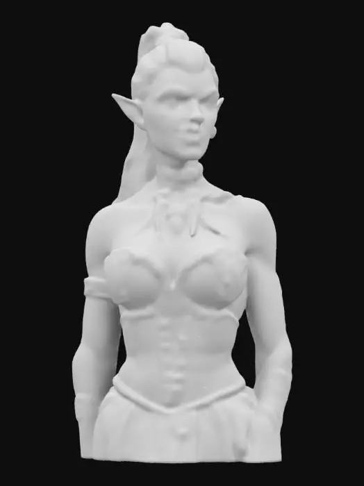 3D model for Medieval, Fantasy female barbarian , Highly Detailed, Bust, #game figure#