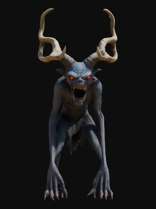 3D model for An extremely  detailed evil wendigo, Full Body, Ultra Realistic, Polished, #game figure#,  