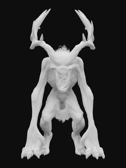 3D model for An extremely  detailed evil wendigo, Full Body, Ultra Realistic, Polished, #game figure#,  