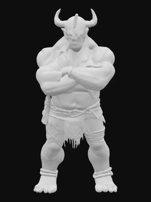 3D model for Highly Detailed, Dragonborn orc extremely muscular in a proud confident stance with his arms folded, Full Body, #game figure#