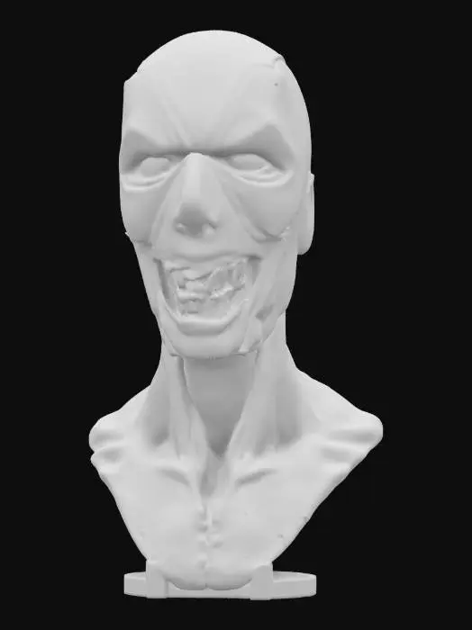 3D model for zombie deadpool , Highly Detailed, Ultra Realistic, Bust