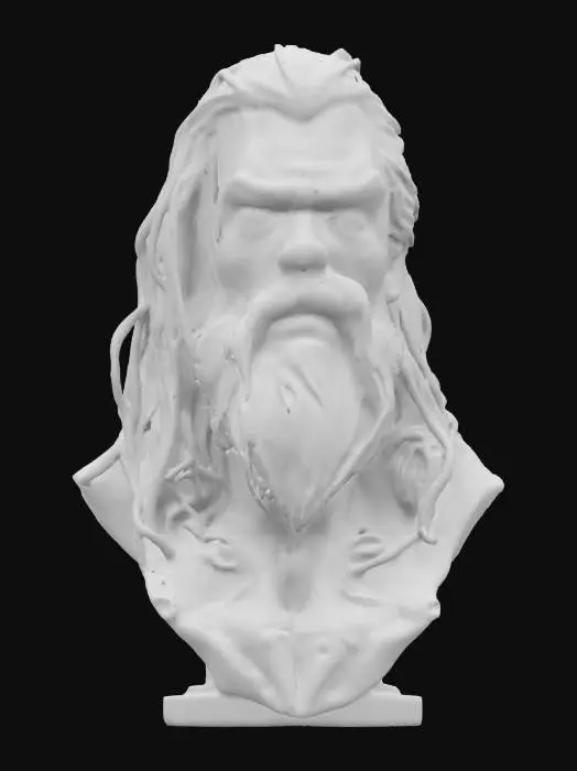 3D model for zombie thor, Highly Detailed, Ultra Realistic, Bust