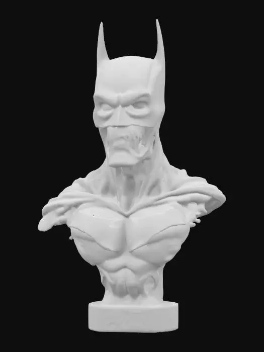 3D model for zombie batman, Highly Detailed, Ultra Realistic, Bust