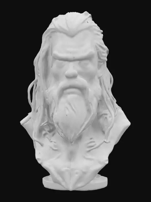 3D model for zombie thor, Highly Detailed, Ultra Realistic, Bust