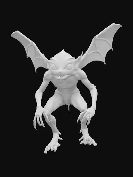 3D model for Dark forest trickster fairy with spiderweb-patterned wings, ash-gray skin, sharp features, climbing across tangled branches, Evil smile huge fly eyes , #fairy#