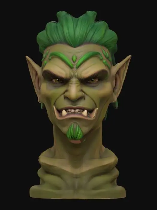 3D model for Orc Chieftain Bust