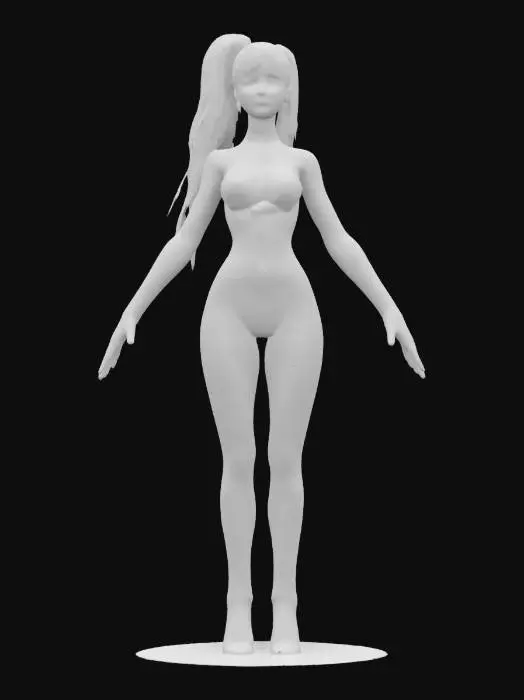 3D model for A 3D model of a spider Gwen she is a  slim, tall female character in her early 20s, standing in a A-pose. She has long blond hair, pulled back in a ponytail natural skin tone, and subtle makeup. Dressed in a fitted perfect white spiderman spider Gwen costume, with realistic human anatomy. Includes PBR textures, detailed hair, realistic skin, her eyes are covered with a small mask, shadows, and soft lighting. Optimized for high-quality 3D printing.
