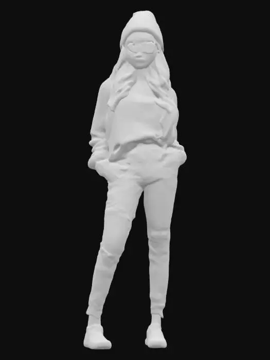 3D model for square frame hipster woman glasses 