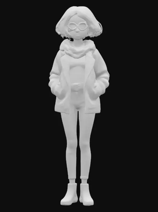 3D model for square frame hipster woman glasses 