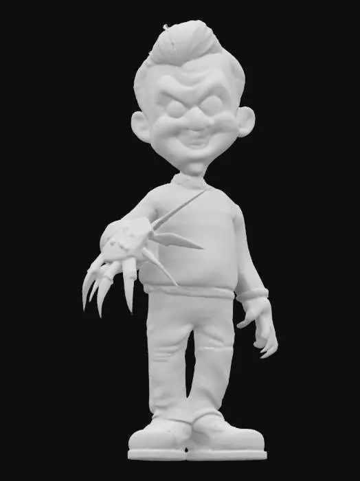 3D model for Freddy Krueger in a garbage Pail cabbage patch kids style