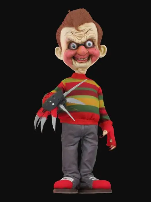 3D model for Freddy Krueger in a garbage Pail cabbage patch kids style