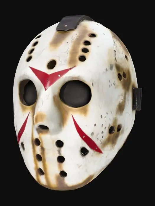 3D model for Jason's hokey mask old dirty and a crack on one side