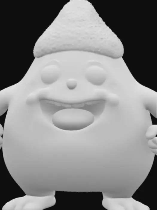 3D model for #AroundTheWorld#,  Utah beautiful snow covered mountain with arms and legs and big smile 