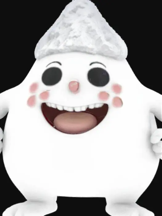 3D model for #AroundTheWorld#,  Utah beautiful snow covered mountain with arms and legs and big smile 