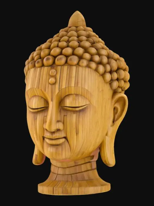 3D model for [Nepal] Buda head carved out of bamboo, #AroundTheWorld#