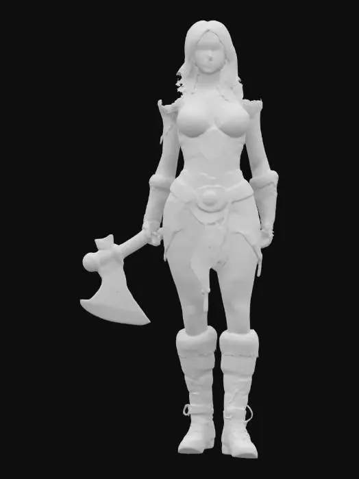 3D model for Beautiful female barbarian body 