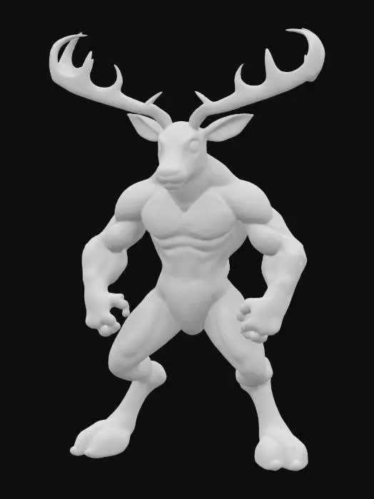 3D model for [Utah] highly detailed humanoid jackalope " jack rabbit with dear antlers" he is a game ready, print ready, game asset, he is muscular and in an action pose    #AroundTheWorld#