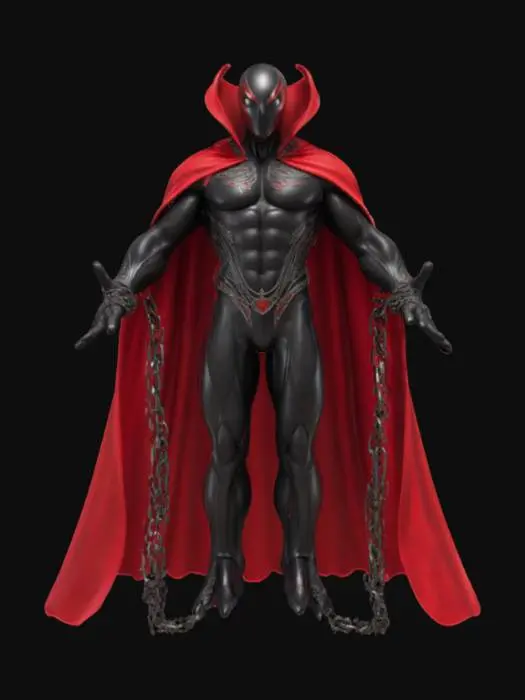 3D model for Todd McFarland's spawn highly detailed huge red cape chains flowing from his hands