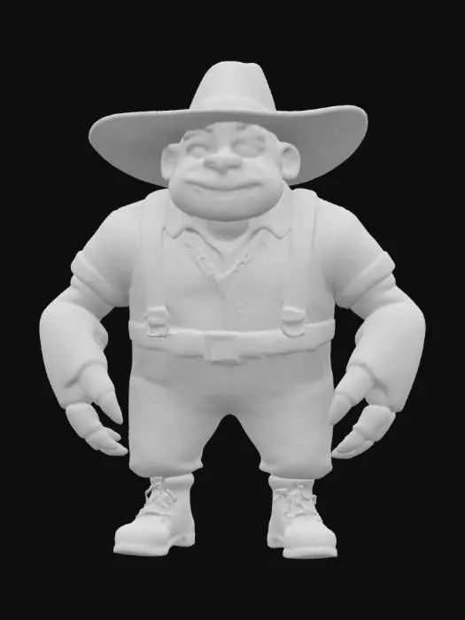 3D model for [Alaska] an Alaskan king crab with a gold shell and humanoid features. He is dressed like a gold prospector. , #AroundTheWorld#