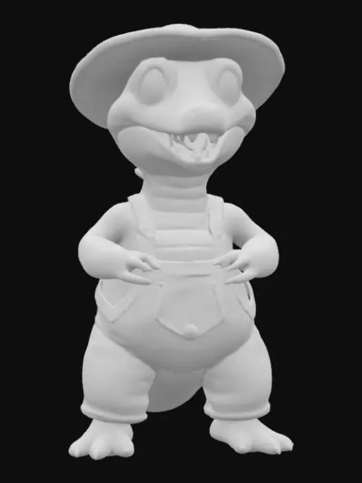 3D model for [Louisiana] hey hillbilly alligator wearing overalls #AroundTheWorld#