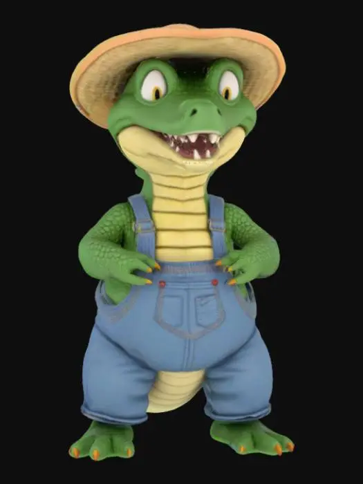 3D model for [Louisiana] hey hillbilly alligator wearing overalls #AroundTheWorld#