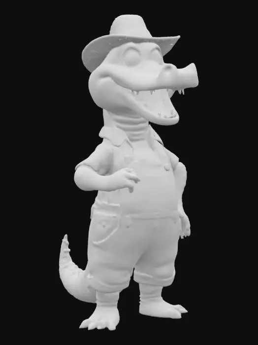 3D model for [Louisiana] hey hillbilly alligator wearing overalls #AroundTheWorld#